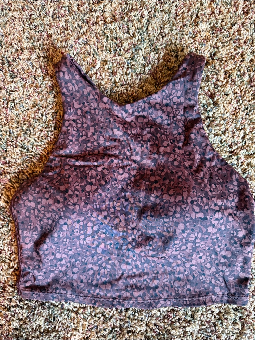 Athleta Brown Black Conscious Crop Print High Neck Bikini Top